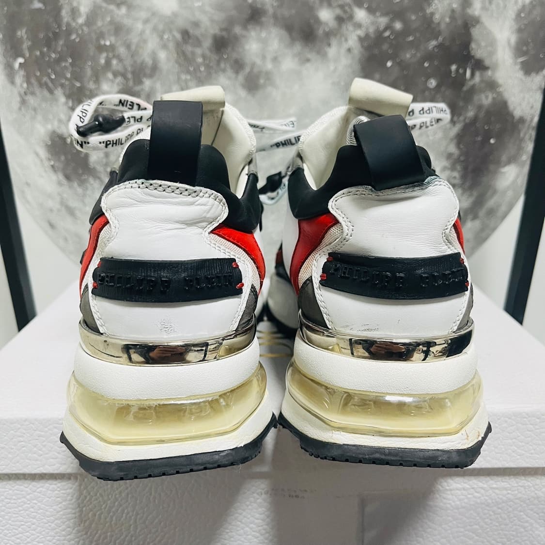 정품 39) 필립 플레인 스컬 로고 스니커즈 250~255 상품이미지4