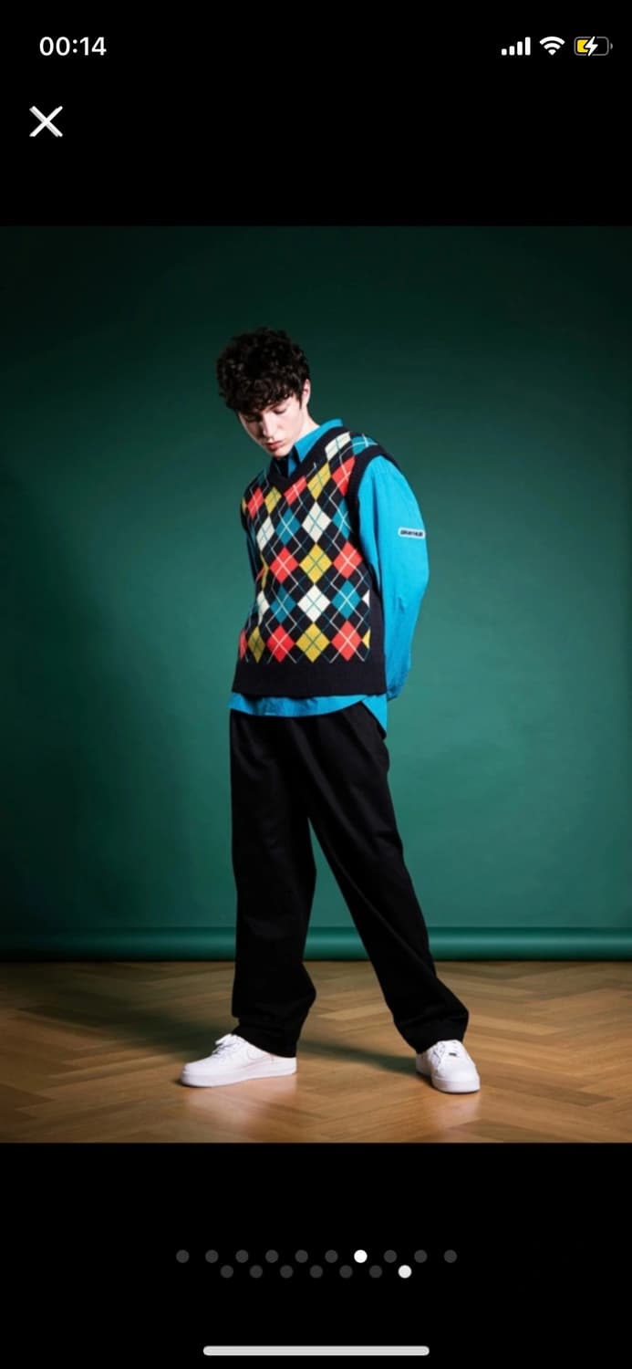 [새상품] Gray Hue 아가일 니트 조끼 상품이미지6