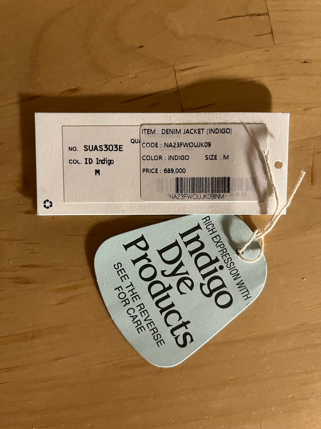 23FW 나나미카 데님 자켓 인디고 M 상품이미지5