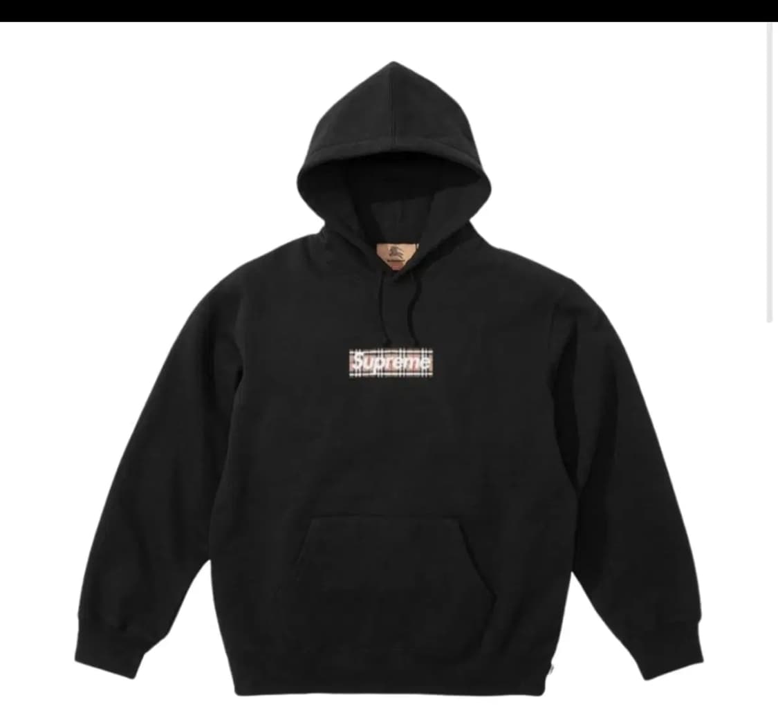 슈프림 버버리 박스로고 블랙 후드 XL 상품이미지1