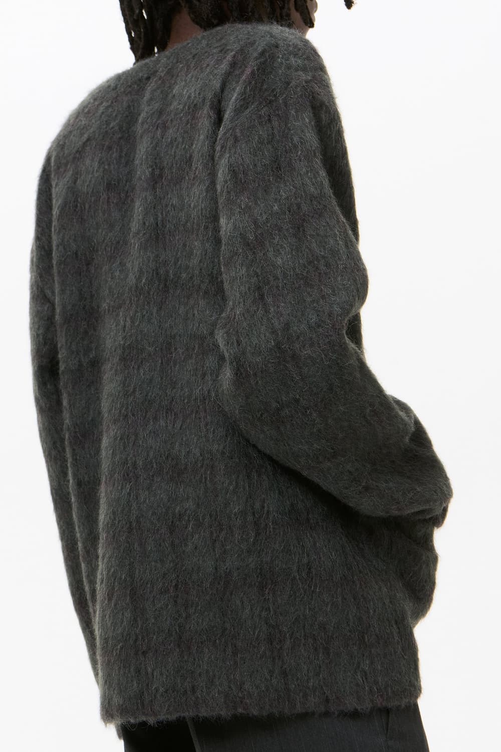 [46,48,50,52]아워레가시 26ss 체크 헤어리 가디건/그레이 상품이미지3