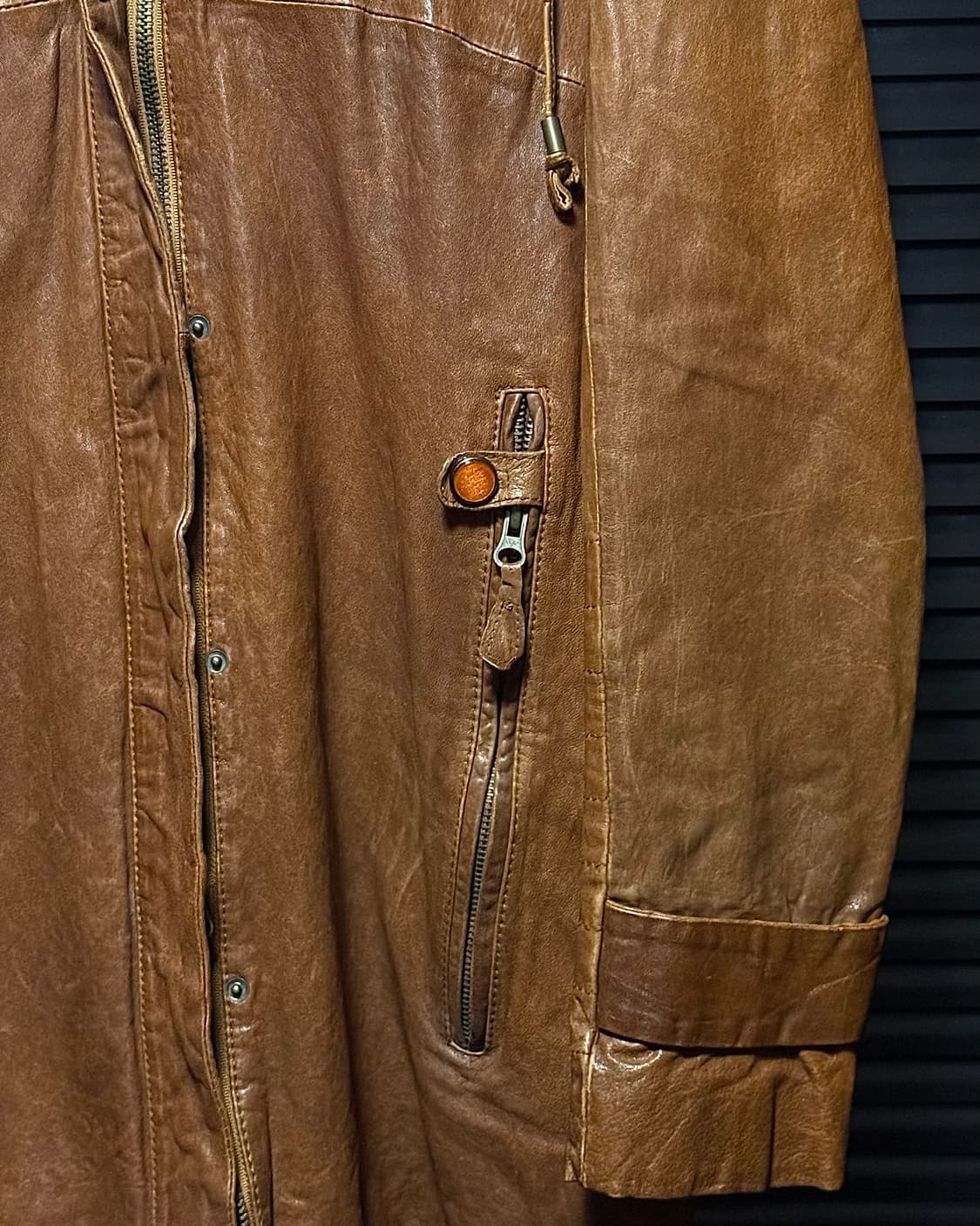 양가죽 후드 야상 브라운 카멜 하이넥 에스닉 웨스턴 갸루 고스펑크 개파카 상품이미지5