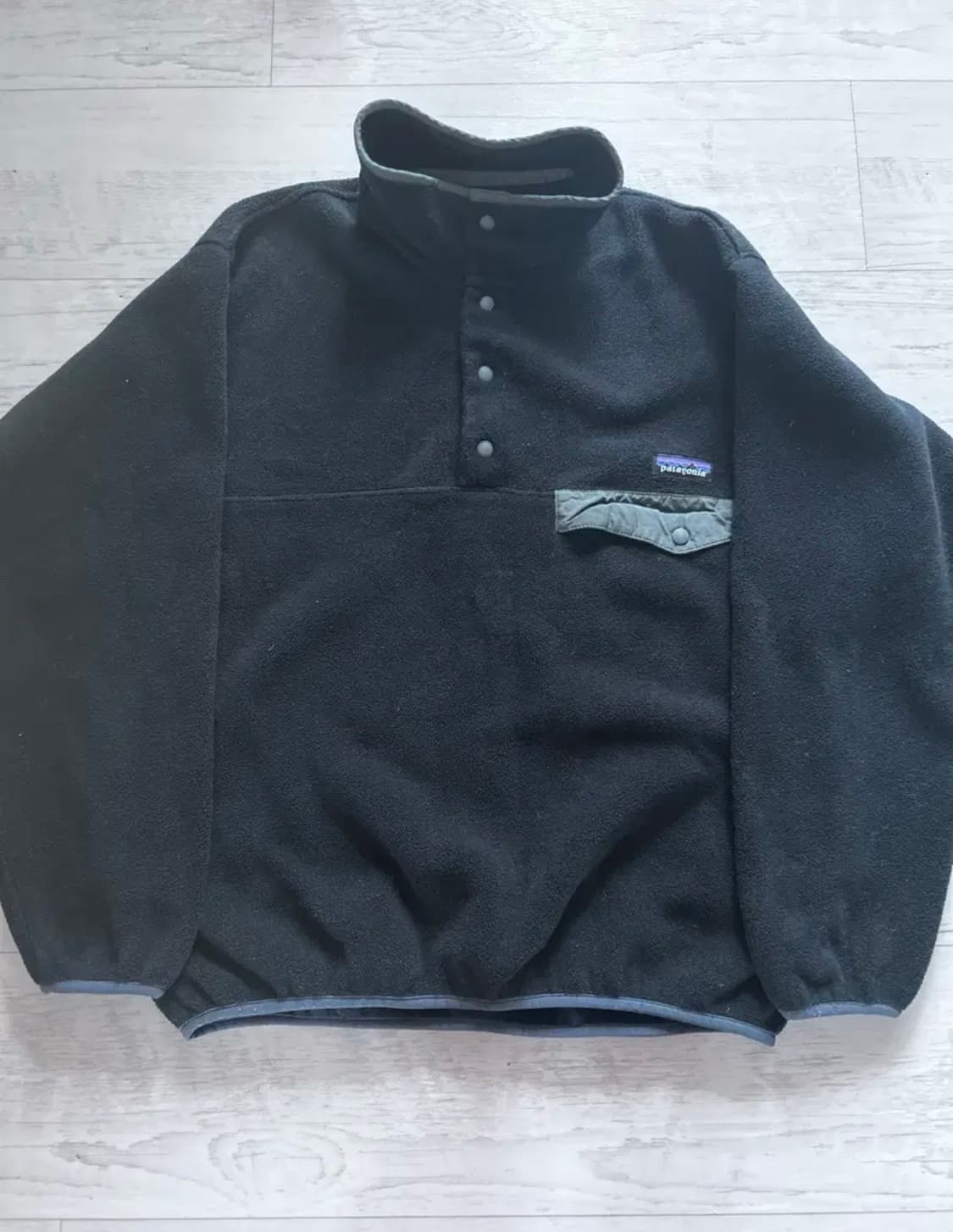 파타고니아 신칠라 플리스 스냅티 헤비웨이트 블랙 포지 M 상품이미지1