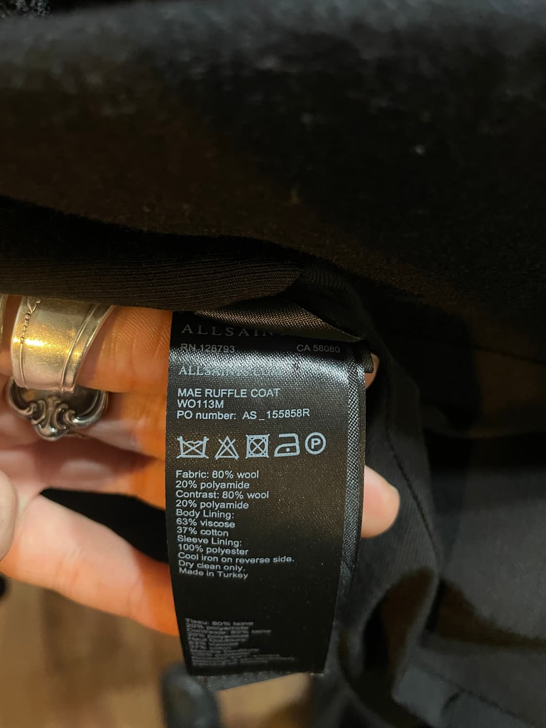 올세인츠 러플 트림 코트 상품이미지5