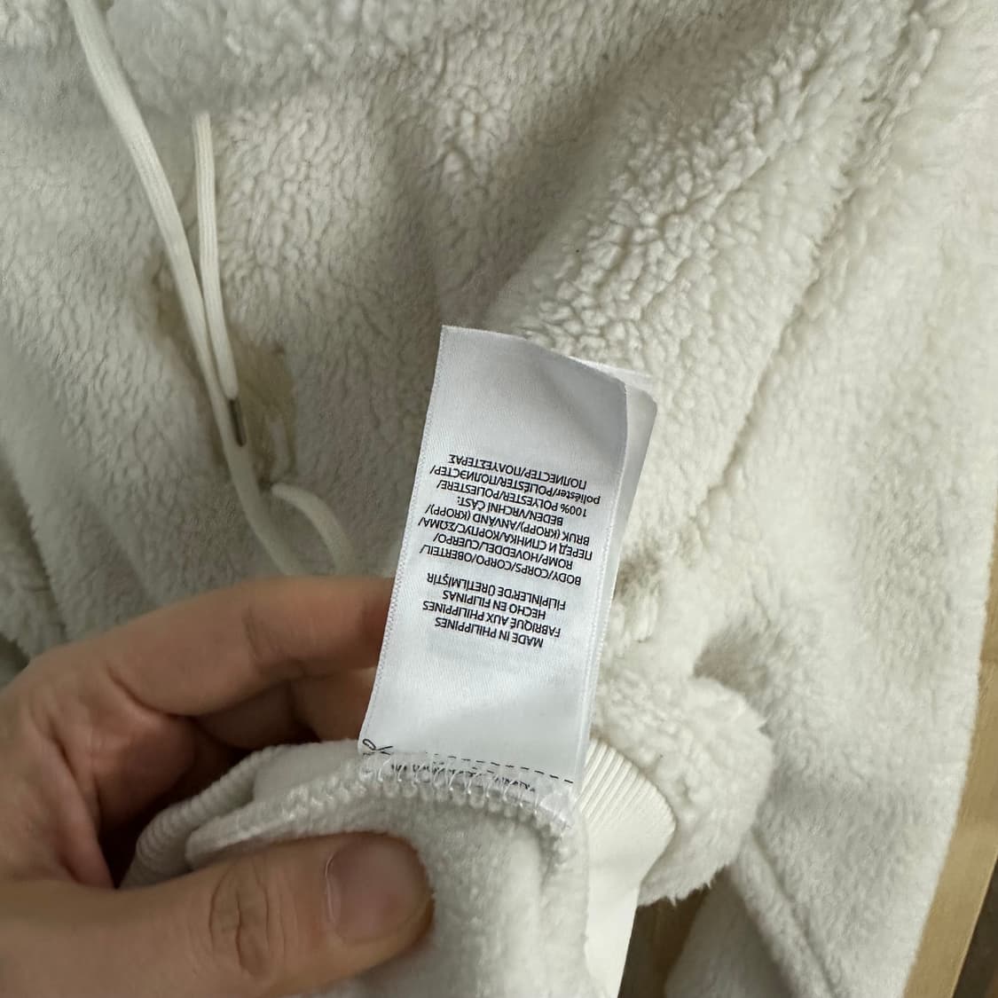 (M) 폴로 랄프로렌 빅포니 아이보리 후리스 플리스 후드티 상품이미지5