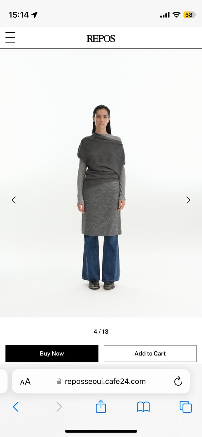 UNBAL OFF-SHOLDER KNIT (GREY) 상품이미지3