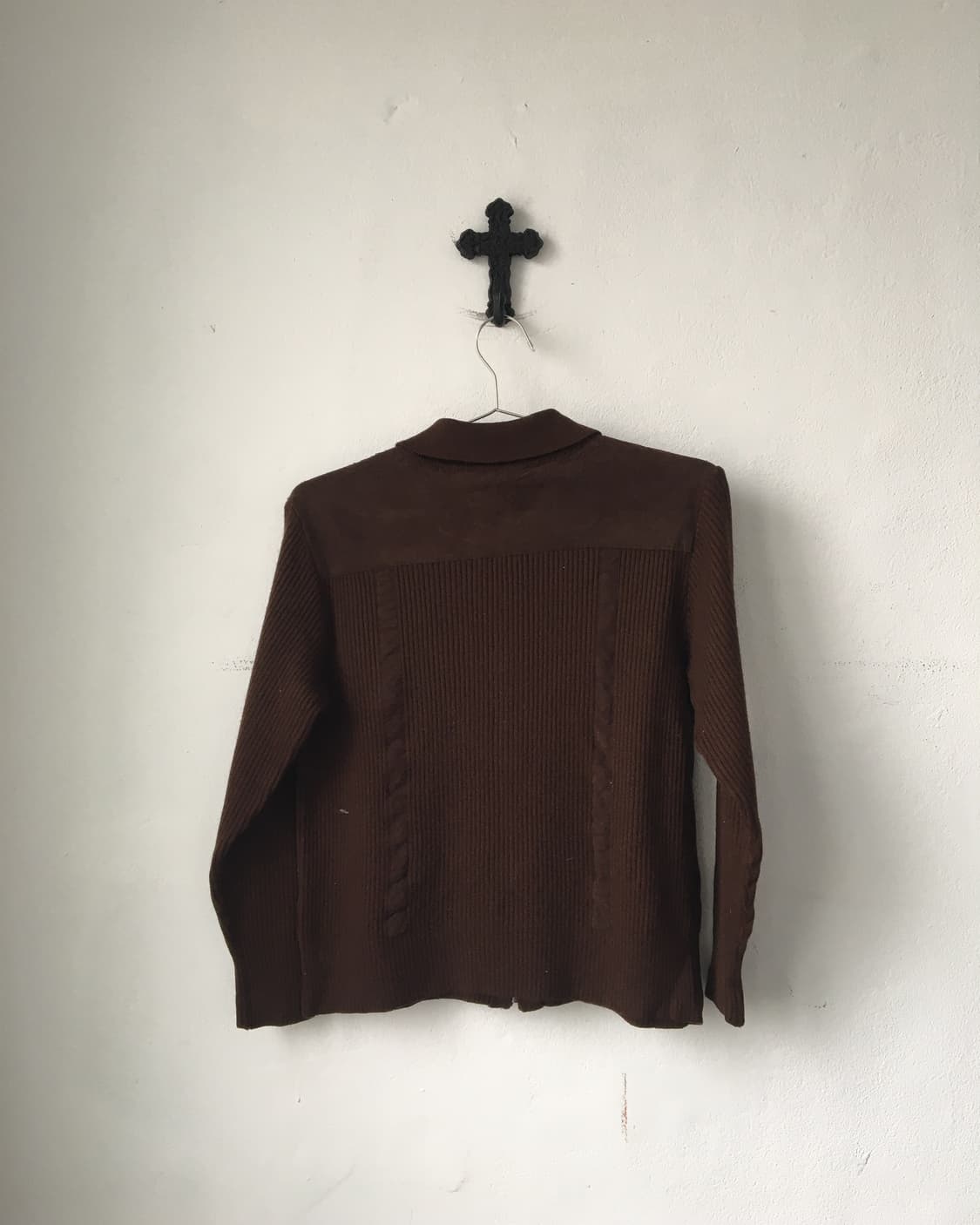 Pocket point ribbed knit zip up 상품이미지3