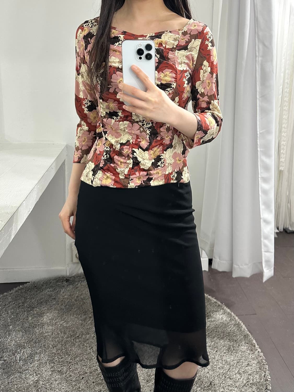 flaneur flower shirring top 상품이미지3
