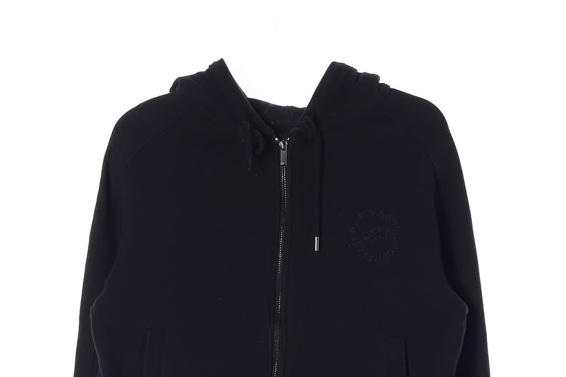 칼라거펠트 블랙 로고 자수 후드 집업 66 상품이미지3