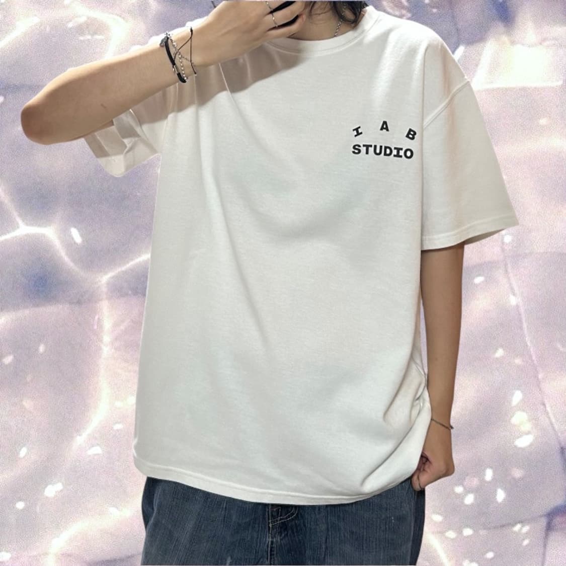 아이앱스튜디오 반팔 티셔츠 화이트 블랙 L 상품이미지3