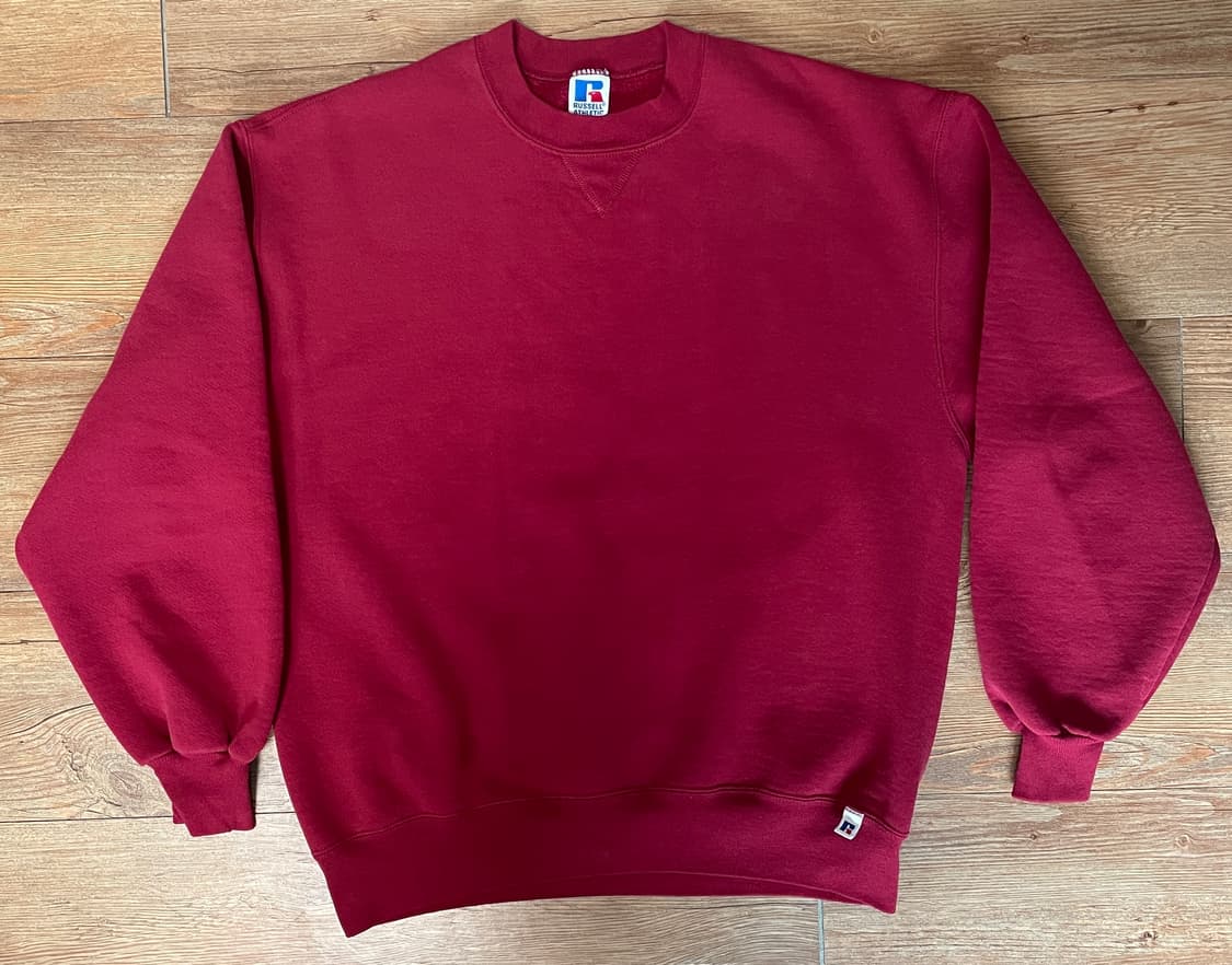 90s 러셀 애슬레틱 스웻셔츠 버건디 미제🇺🇸 상품이미지1