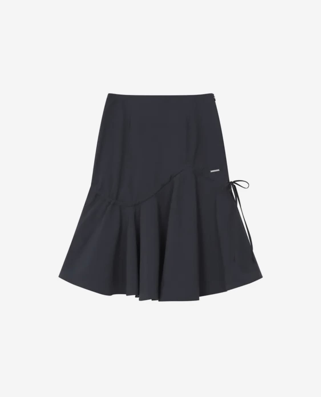 Shirring ruffle midi skirt CHARCOAL 상품이미지1