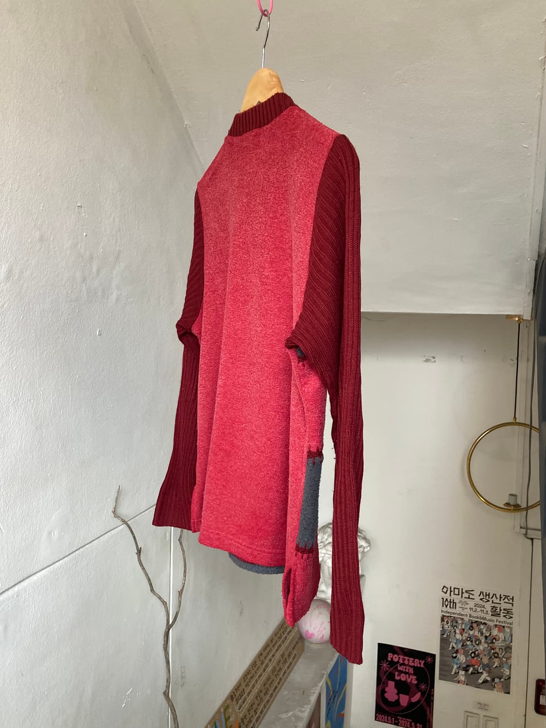 빈티지 버건디 패치 니트 상품이미지7