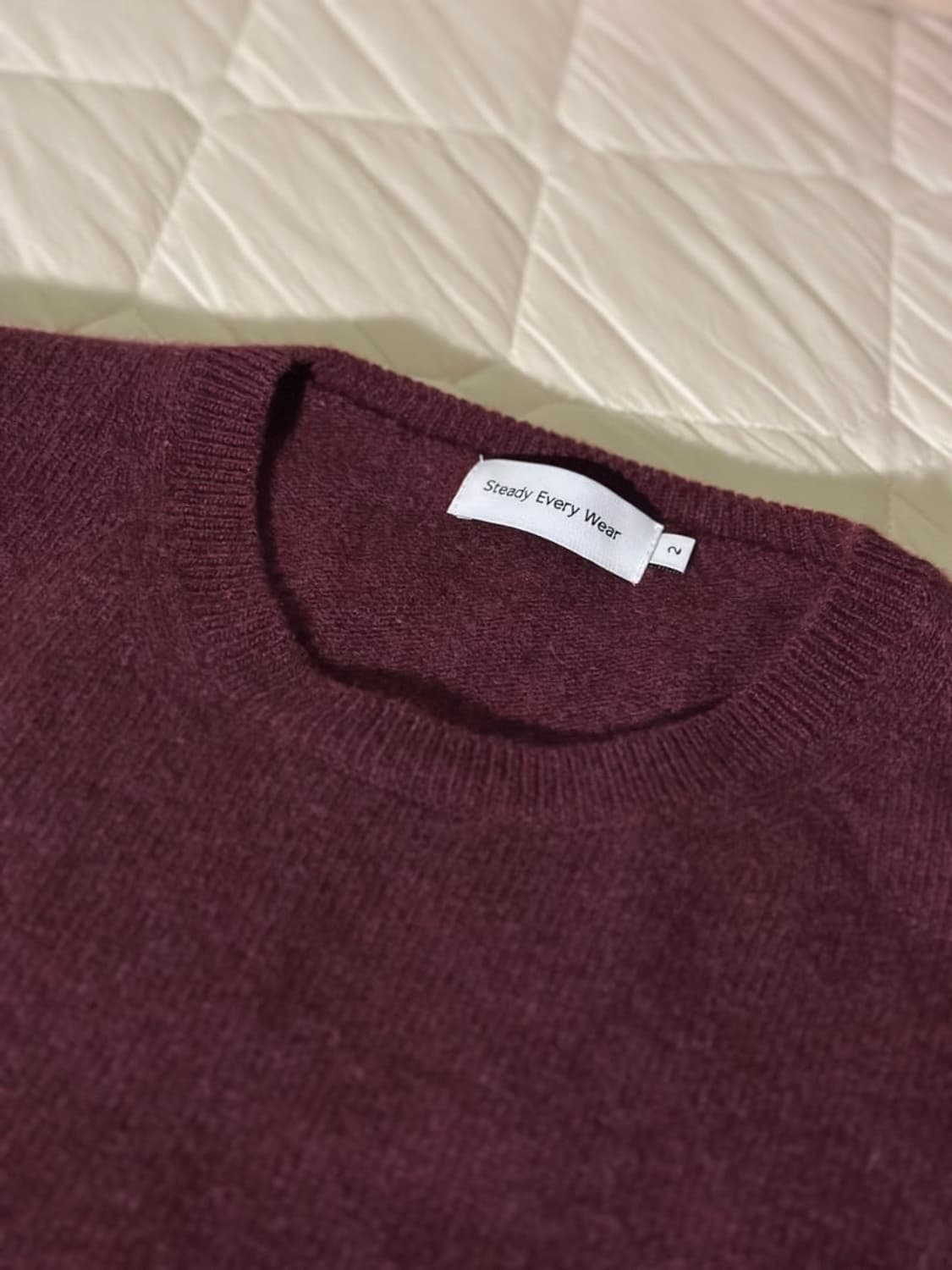 새상품 단종 스테디에브리웨어 울 캐시미어 니트 마룬 3사이즈 상품이미지2