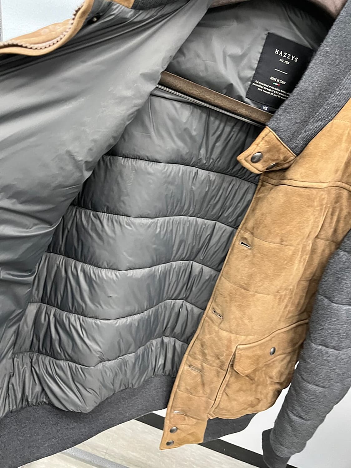 105) 헤지스 스웨이드 패딩블루종  상품이미지5