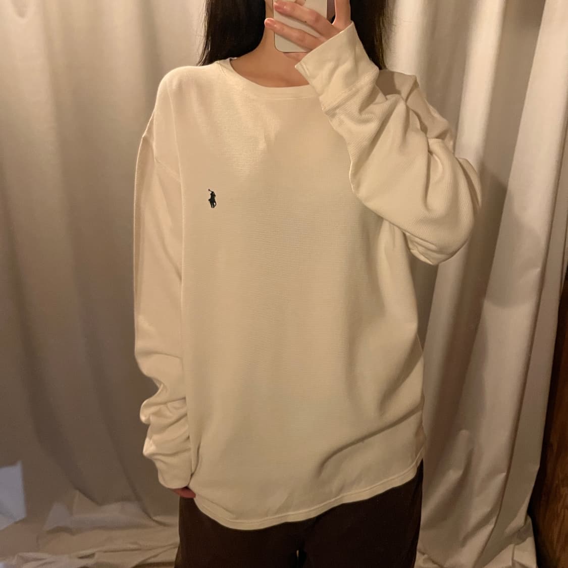 폴로랄프로렌 와플 롱슬리브 아이보리 상품이미지2
