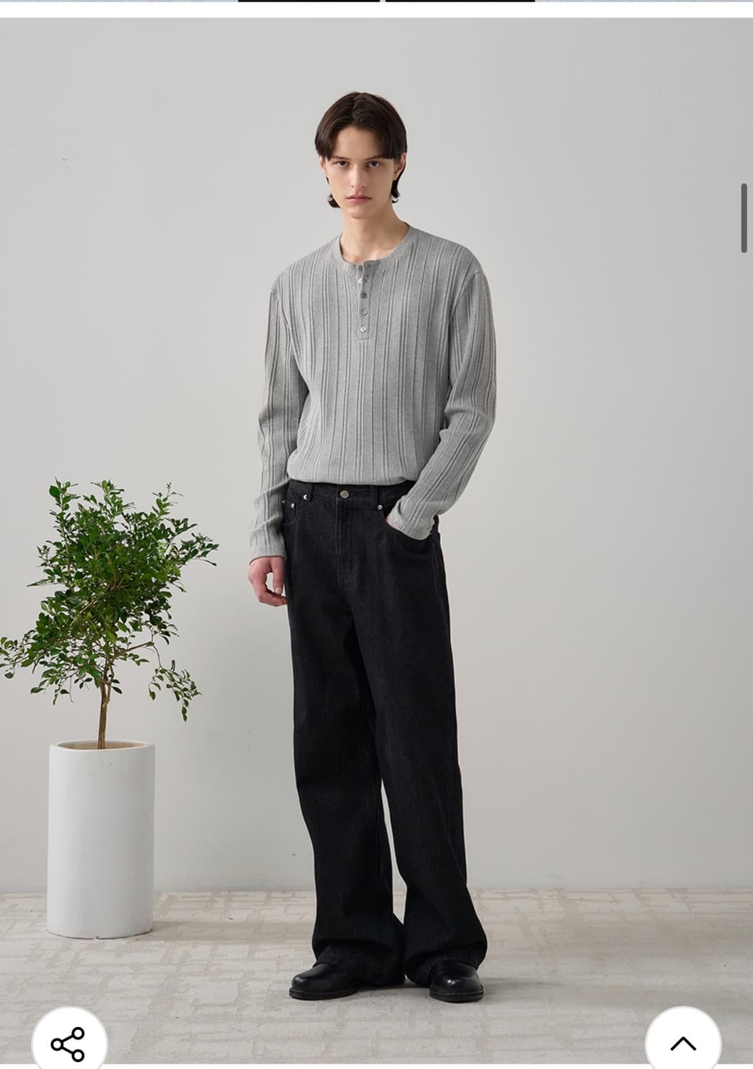 (XL) 드로우핏 리브드 헨리넥 티셔츠 [MELANGE] 판매 상품이미지4