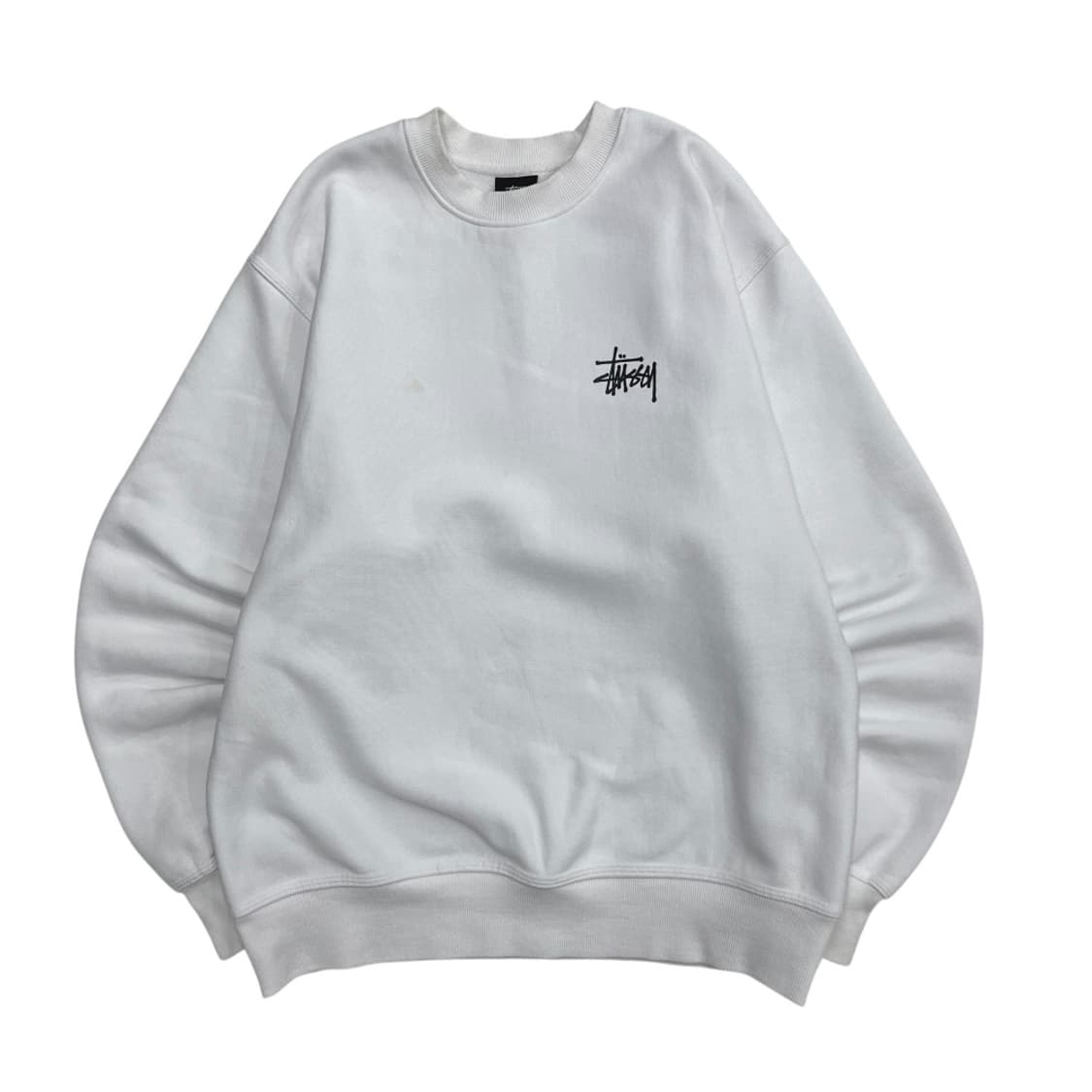 스투시 미니로고 화이트 맨투맨 M 상품이미지2