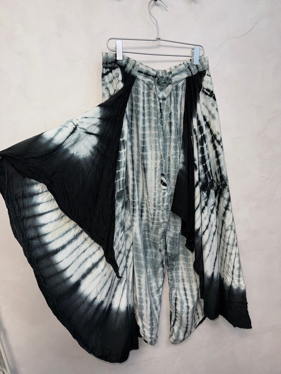 Black tie dye wrap wide pants  상품이미지2