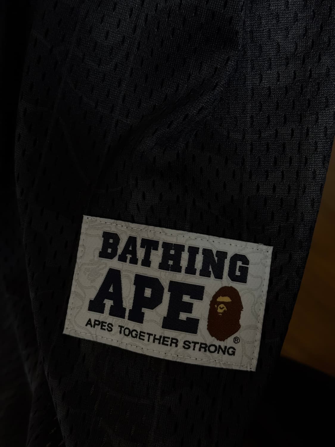 베이프 카모 스트라이프 베이스볼 셔츠 블랙 상품이미지4