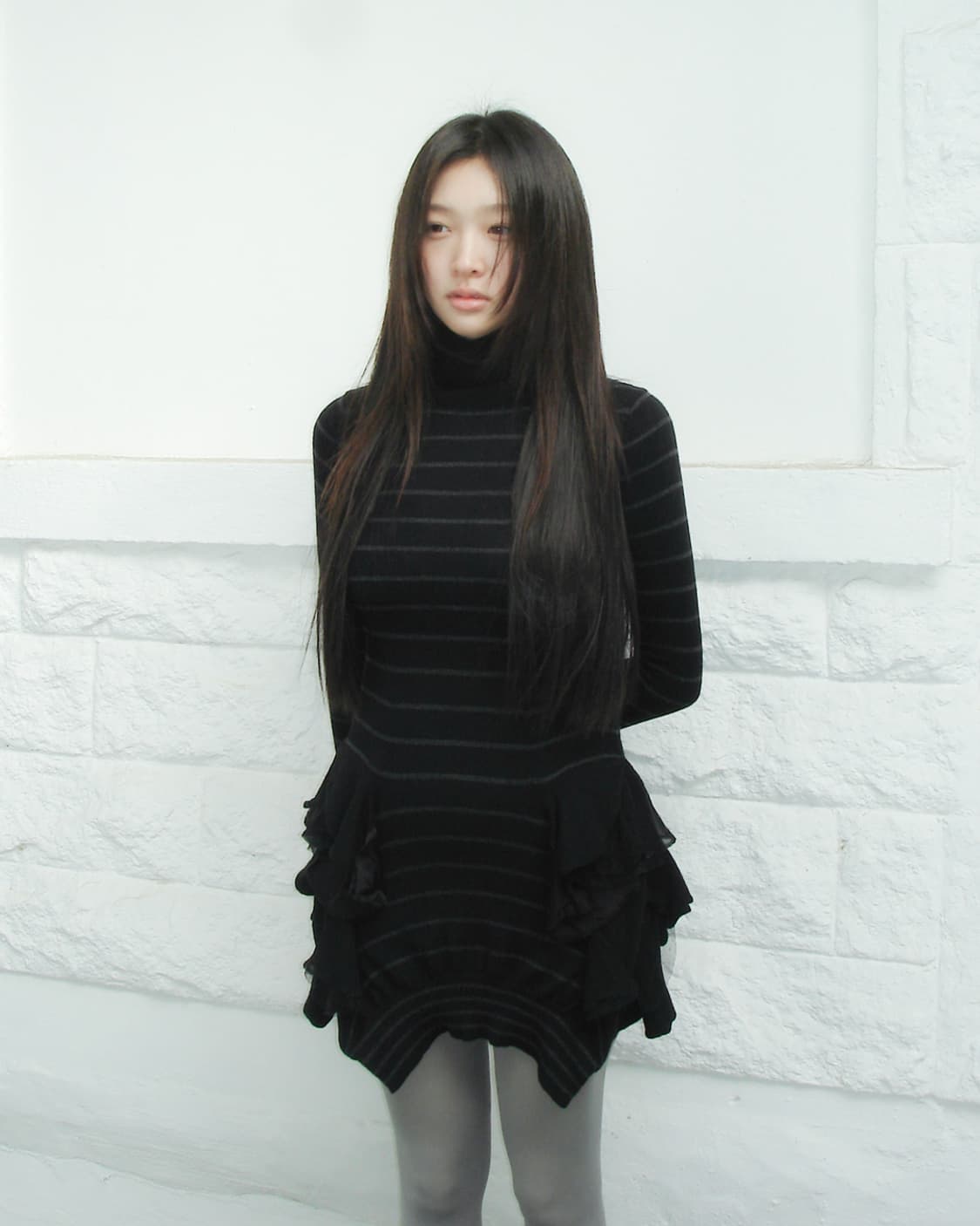 SACAI stripe ruffle knit dress  상품이미지1