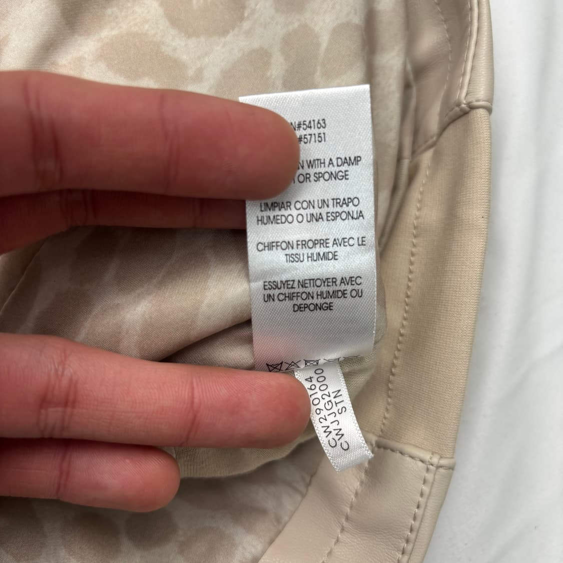 캘빈 클라인 아이보리 레더 바이커 자켓 L 상품이미지9