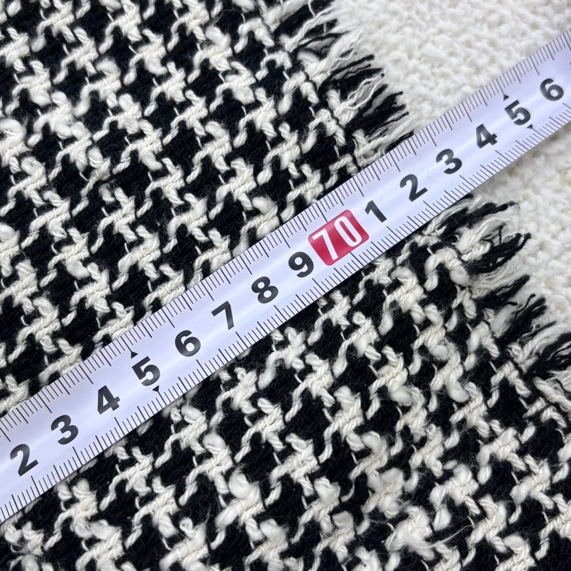 XS 자라 체크 패턴 트위드 재킷 0319E 상품이미지6