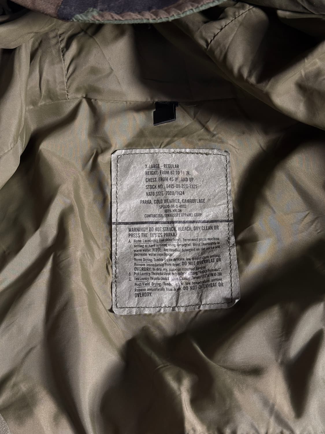미군 오리지날 우드랜드 고어텍스 자켓 / XL 상품이미지4