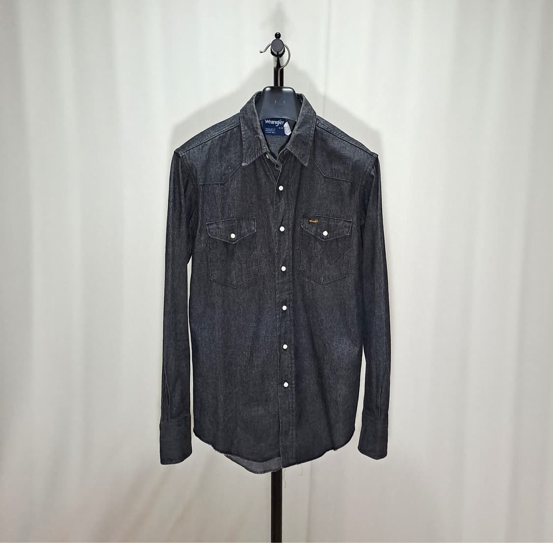 (택포) 90s 랭글러 흑청 웨스턴 셔츠 슬림핏 L B519 상품이미지1
