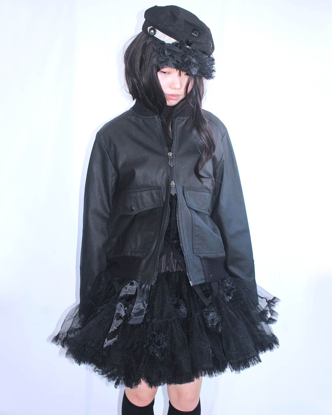 Coated sleeve panel-detail 2way bomber  상품이미지2