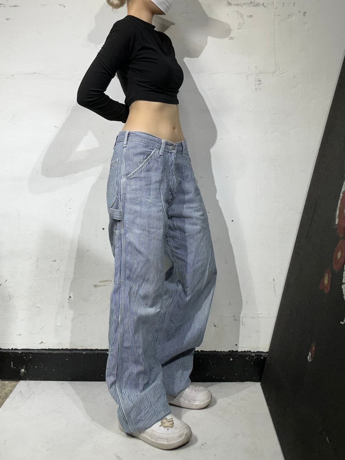 칼하트 블루 히코리 카펜터 와이드 워크 팬츠 30 상품이미지1