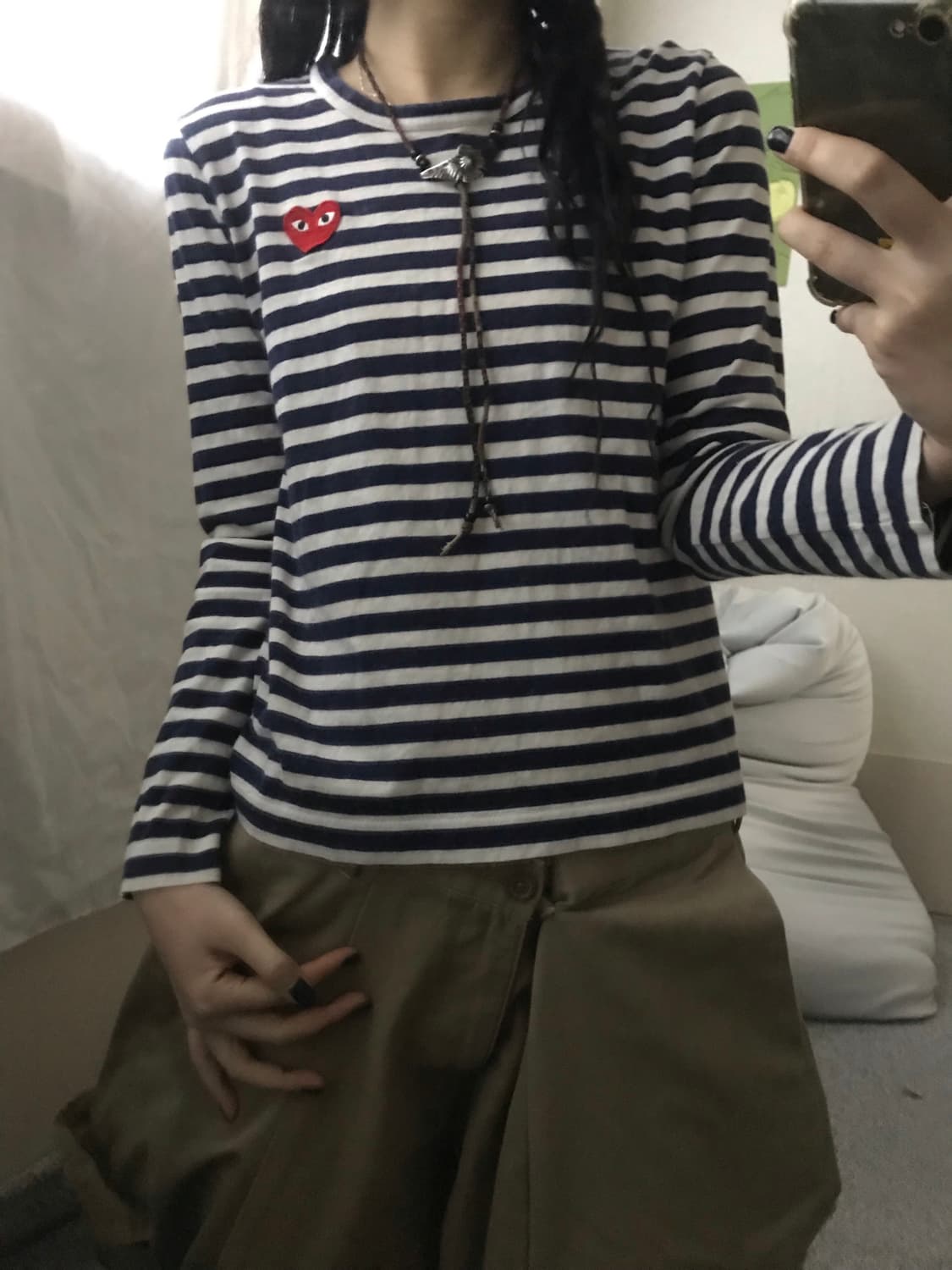 꼼데가르송 네이비 스트라이프 롱슬리브 상품이미지1