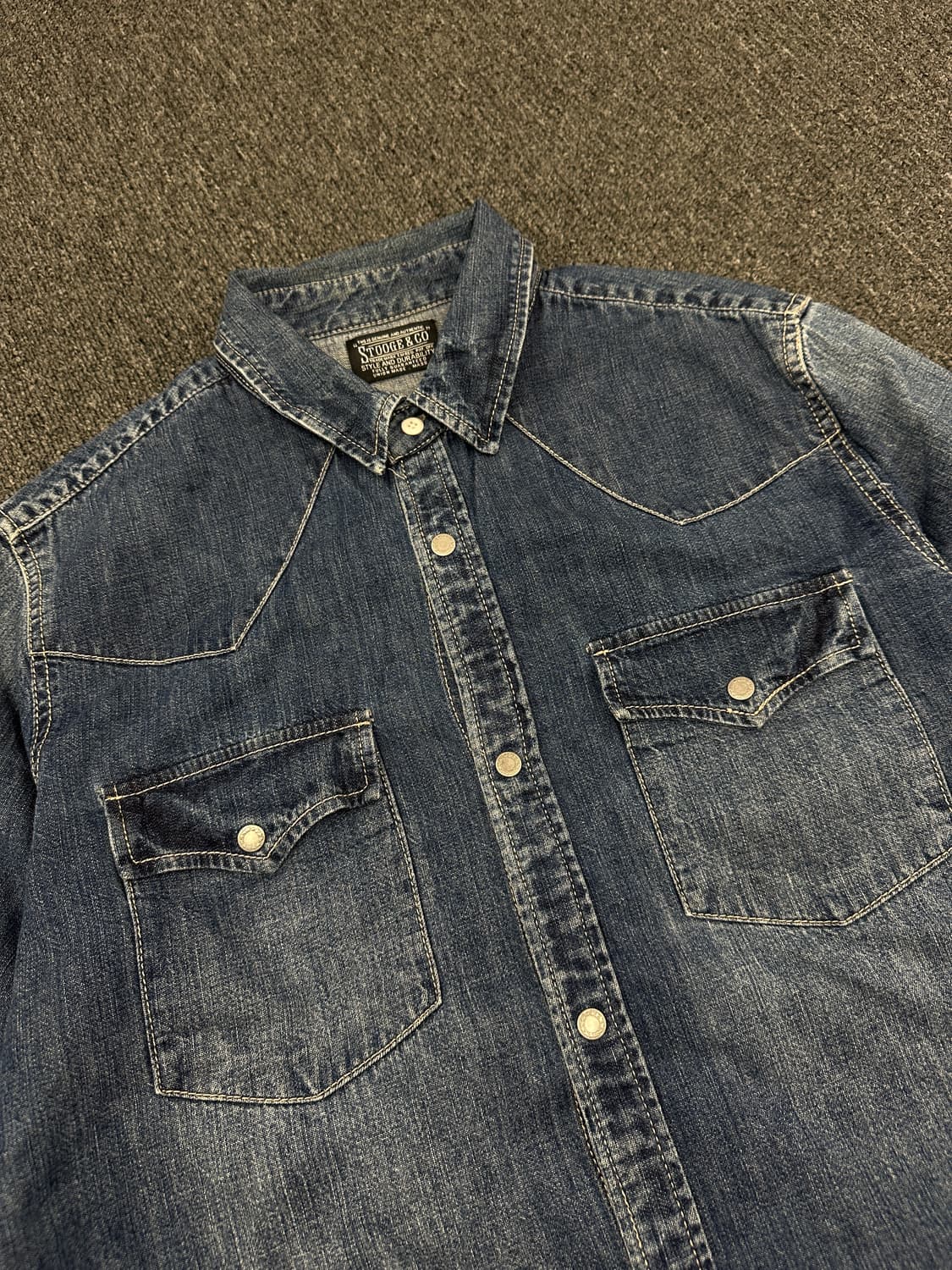 LL) STOOGE & Co 워싱 웨스턴 데님셔츠 상품이미지4