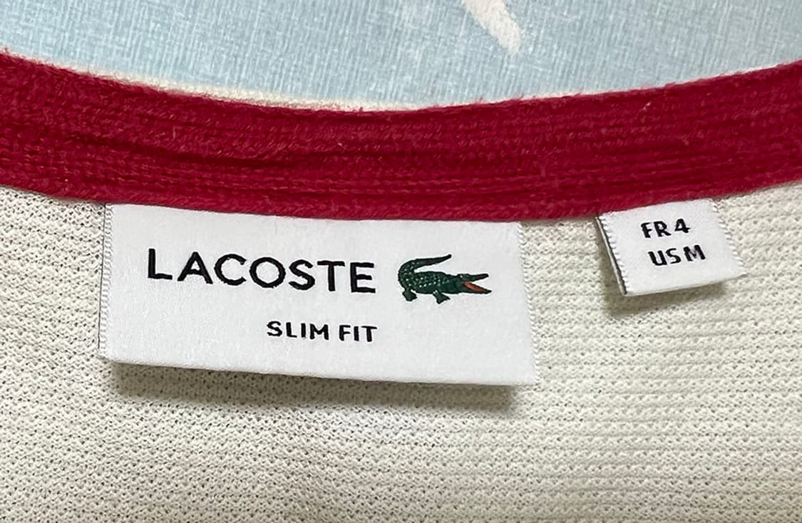 Lacoste 라코스테 넥 배색 스트라이프 남자 반팔티셔츠 와플 M 95 상품이미지3
