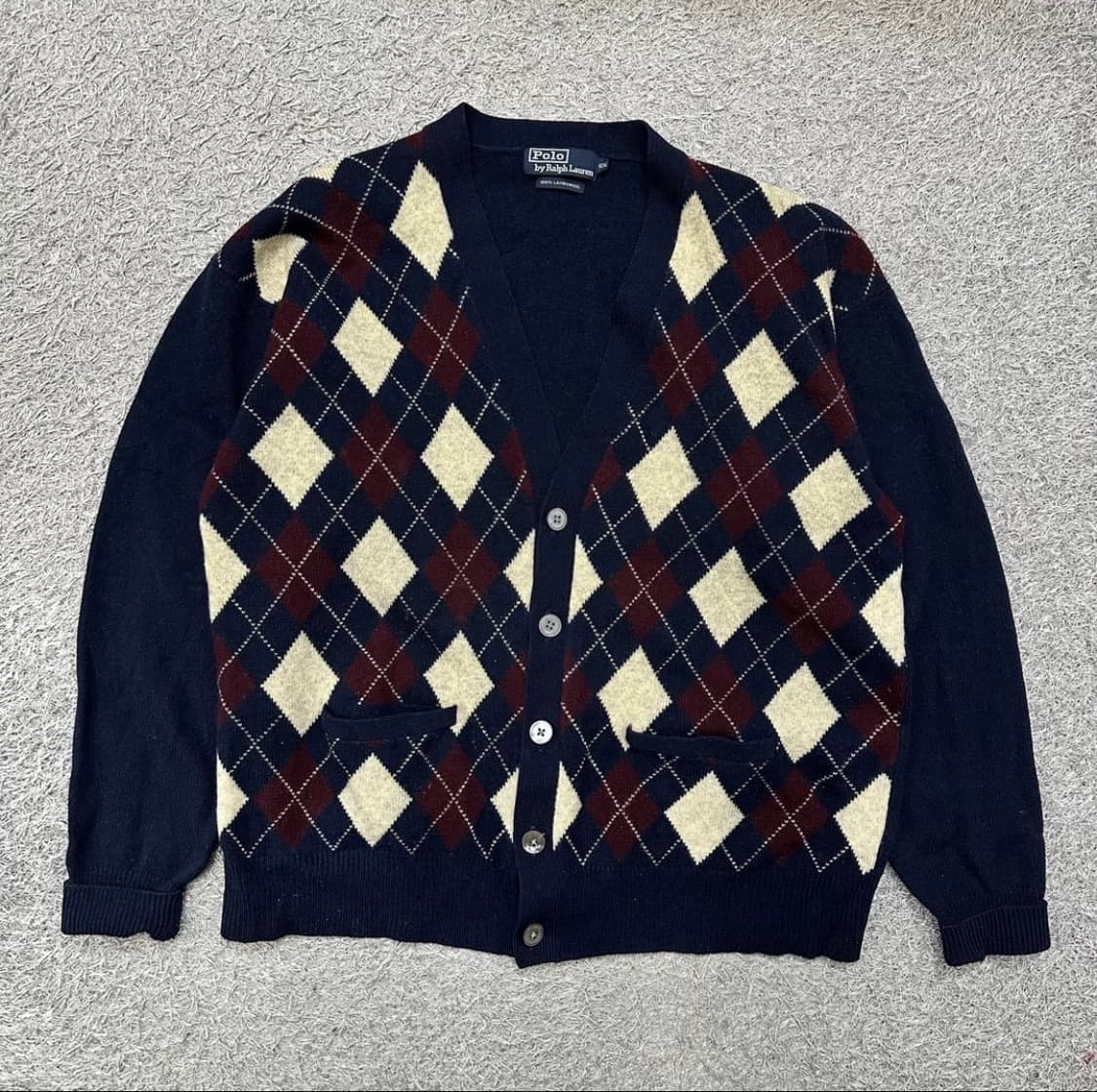 폴로 랄프 로렌 0Os 아가일패턴 가디건 네이비 상품이미지2