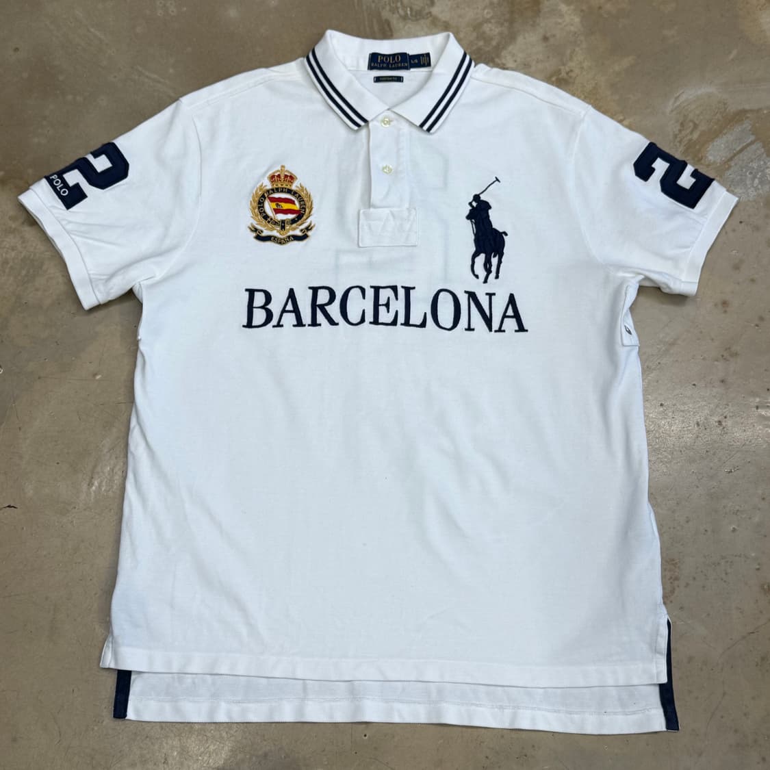 L 폴로랄프로렌 치프키프 바르셀로나 화이트 카라 반팔 티셔츠 상품이미지2