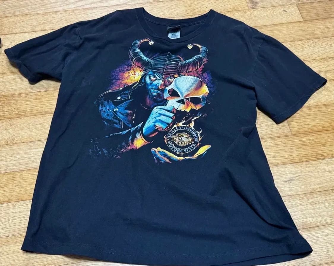 [XL]할리데이비슨 스컬 티셔츠 팝니다 상품이미지1