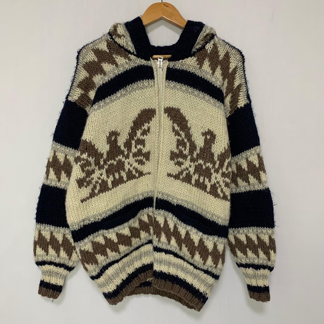 코위찬 코위챤 일본 빈티지 노르딕 패턴 니트 스웨터 집업 후드 가디건 상품이미지2