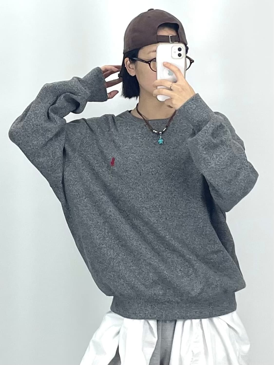 [3XL폴로 그레이 니트 맨투맨 CK9801 상품이미지2