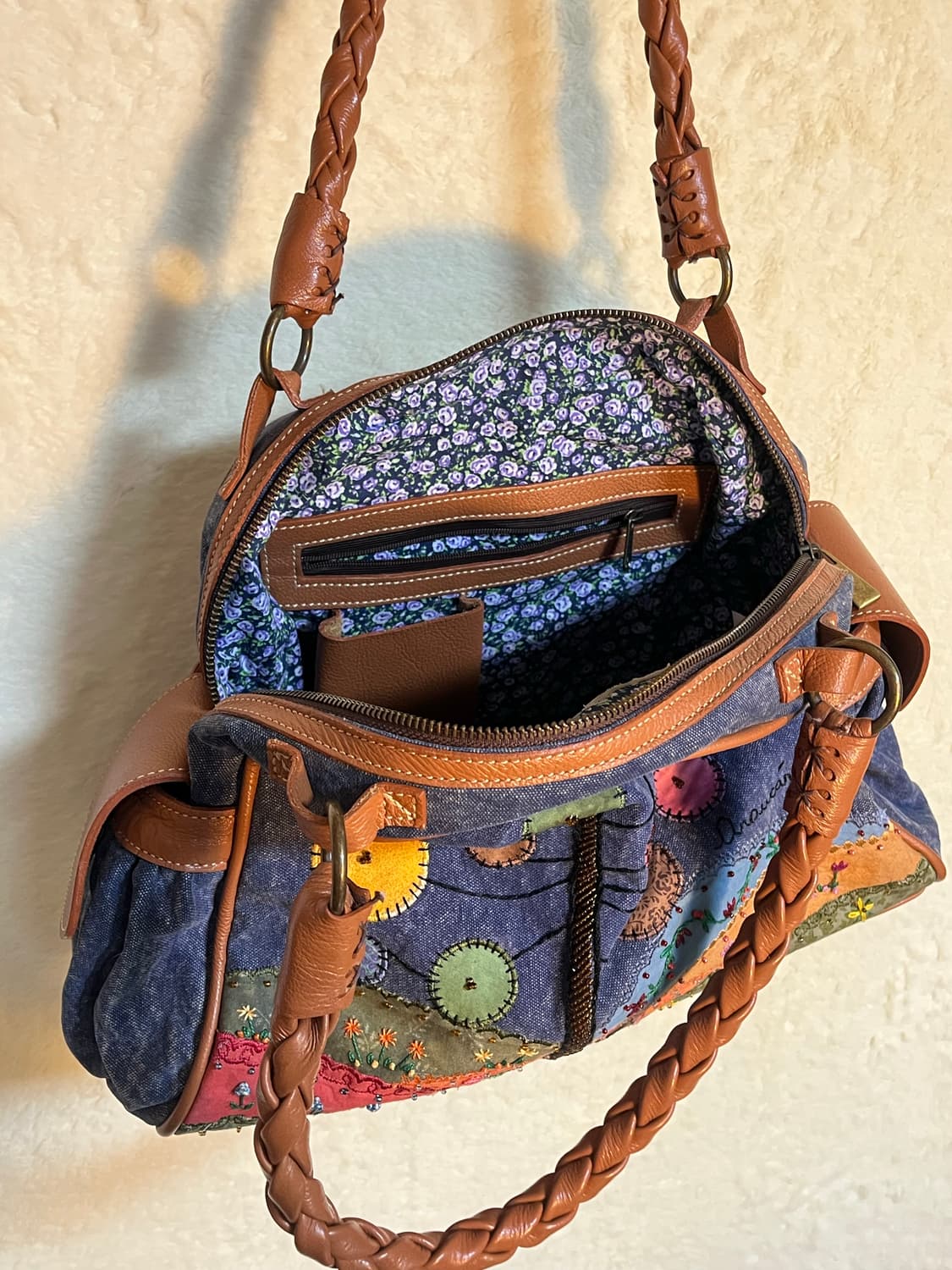 빈티지 Araucária 자수 비즈 토트백 숄더백 상품이미지4