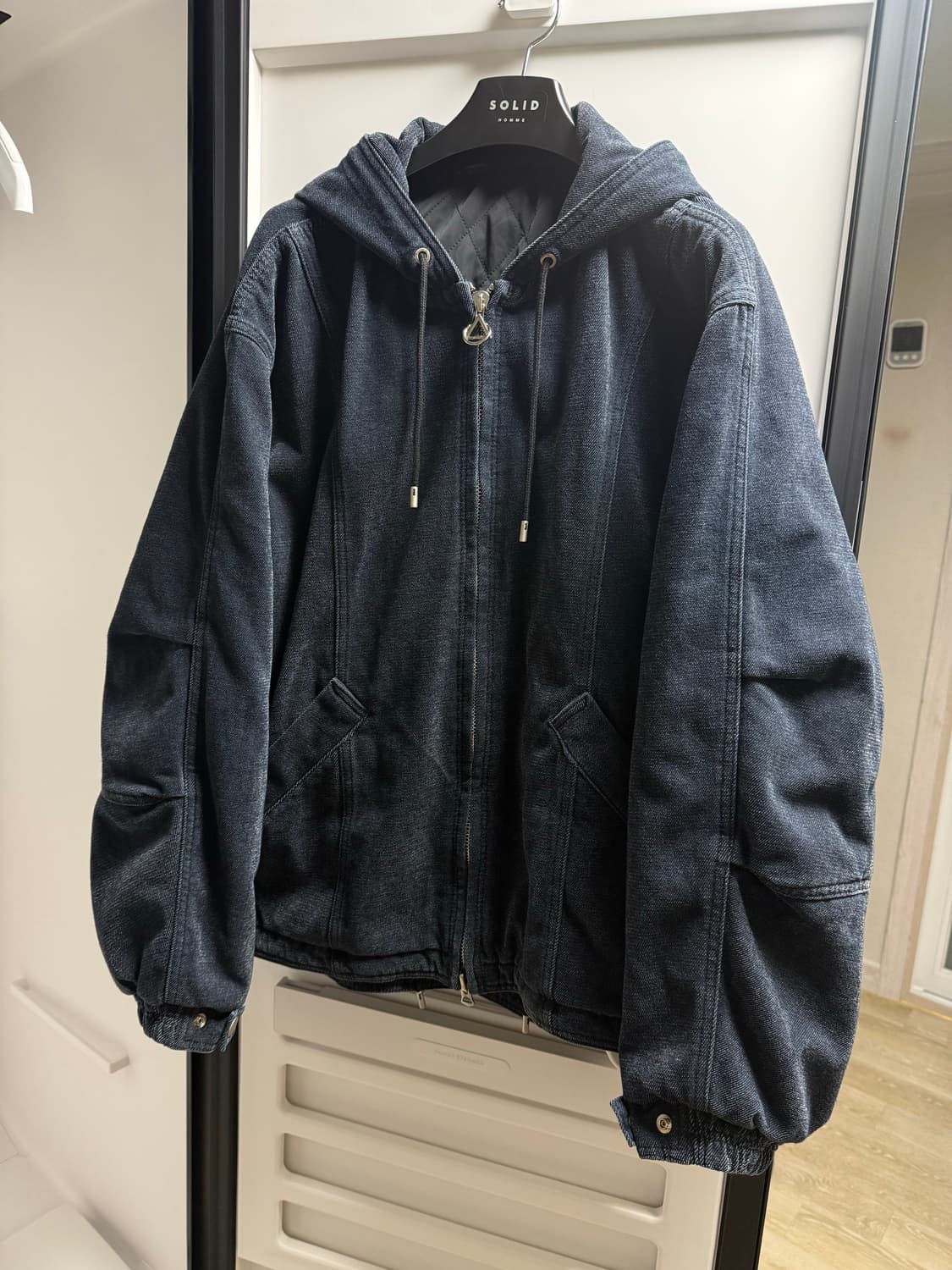 솔리드옴므 벨벳 데님 후드 자켓 48사이즈 상품이미지1