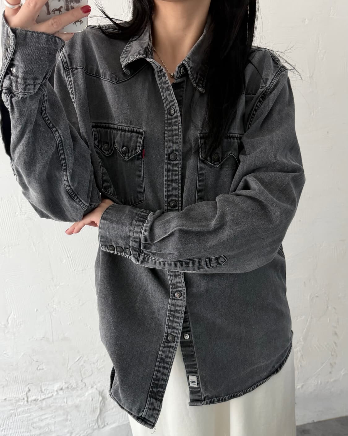 Levi‘s 리바이스 샌프란시스코 흑청 투포켓 스냅버튼 웨스턴 셔츠 상품이미지2