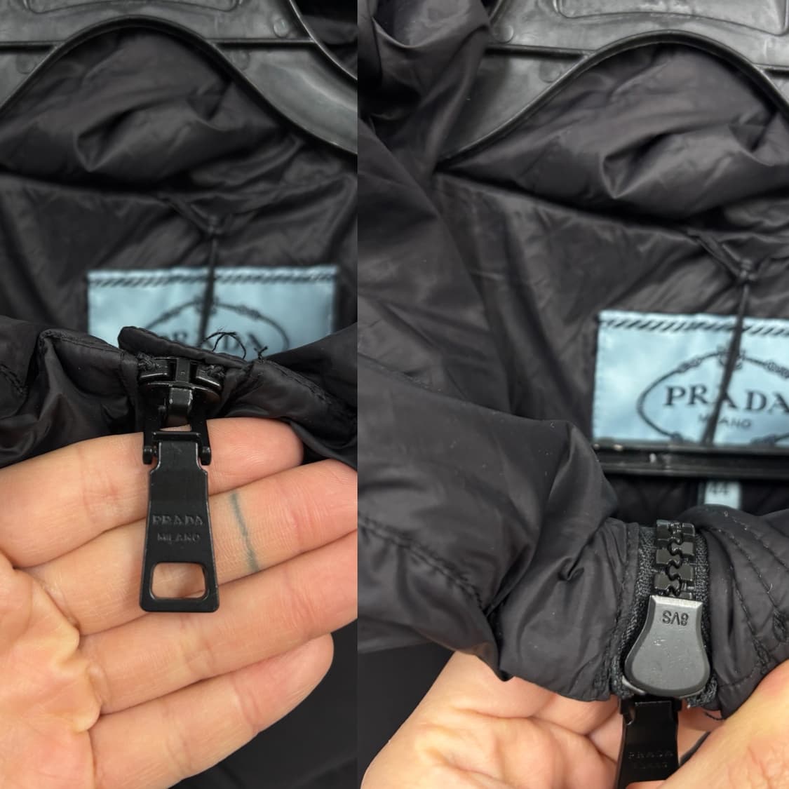 데미지) 프라다 삼각로고 롱 다운패딩44 상품이미지6