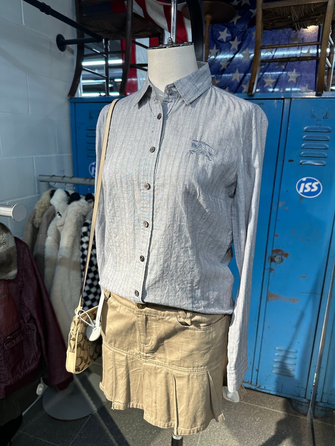 BURBERRY 버버리 그레이 스트라이프셔츠💯 상품이미지1