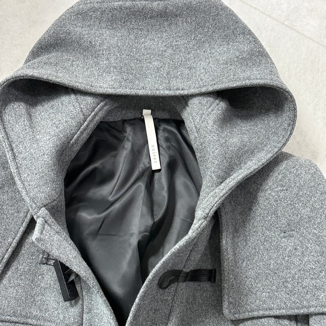 노이어 오버핏 후드 더플 하프 코트 48사이즈 상품이미지4