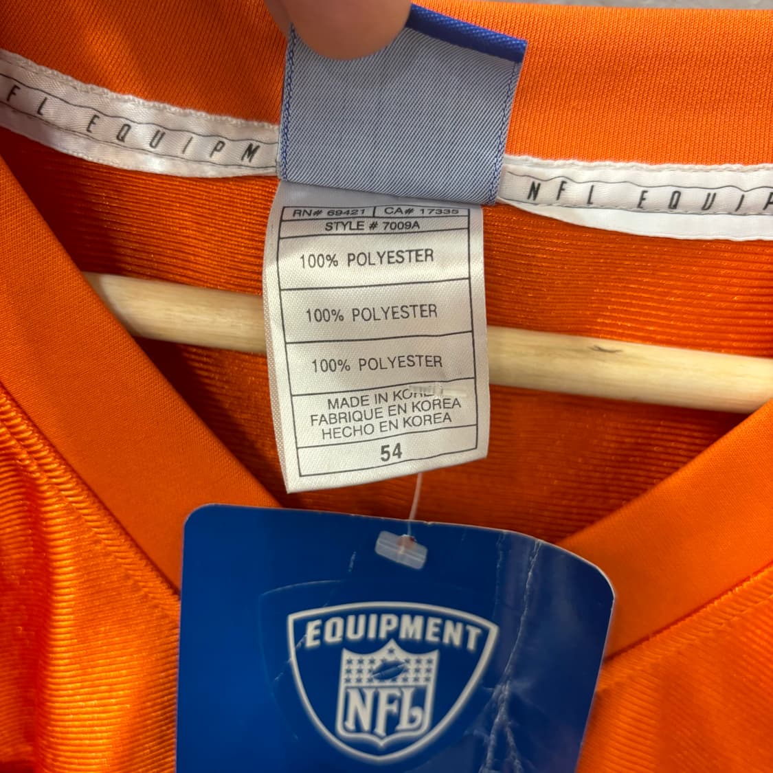 NFL X 리복 시카고 베어스 오렌지 유니폼 져지 2XL 상품이미지9