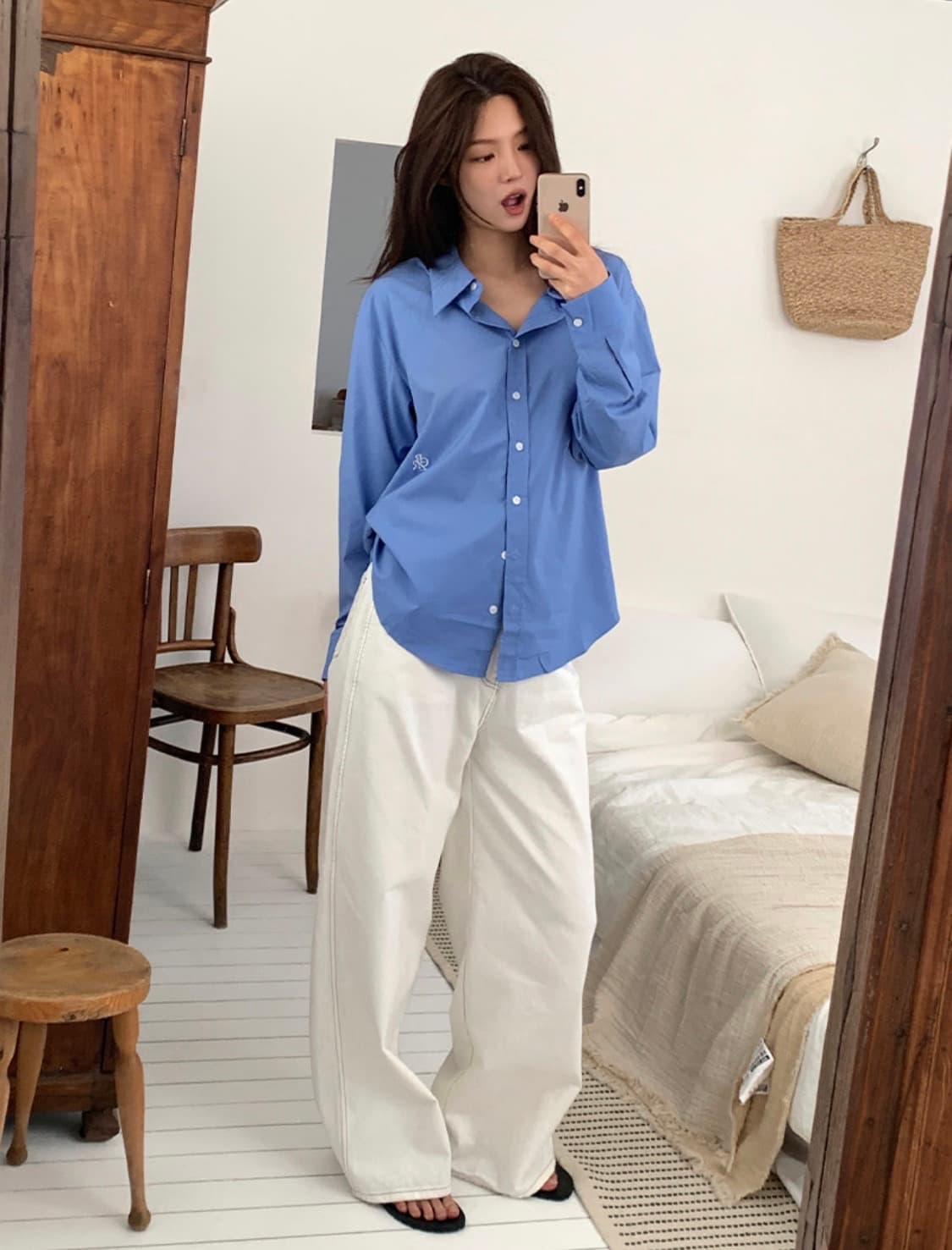 시티브리즈 링클 프리 베이직 셔츠(블루) 상품이미지6