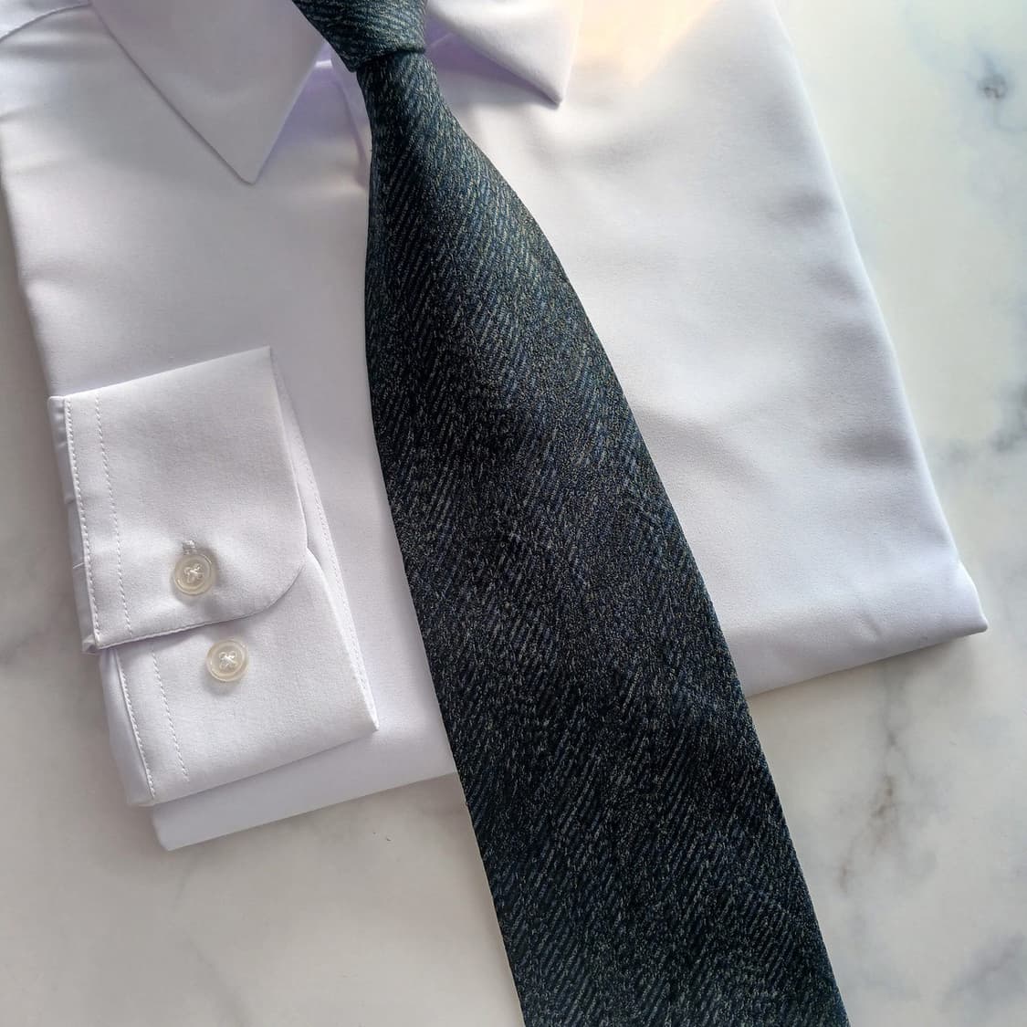 니나리치 실크 다크그레이 패턴 넥타이 9.6cm A+등급 A18564
 상품이미지5