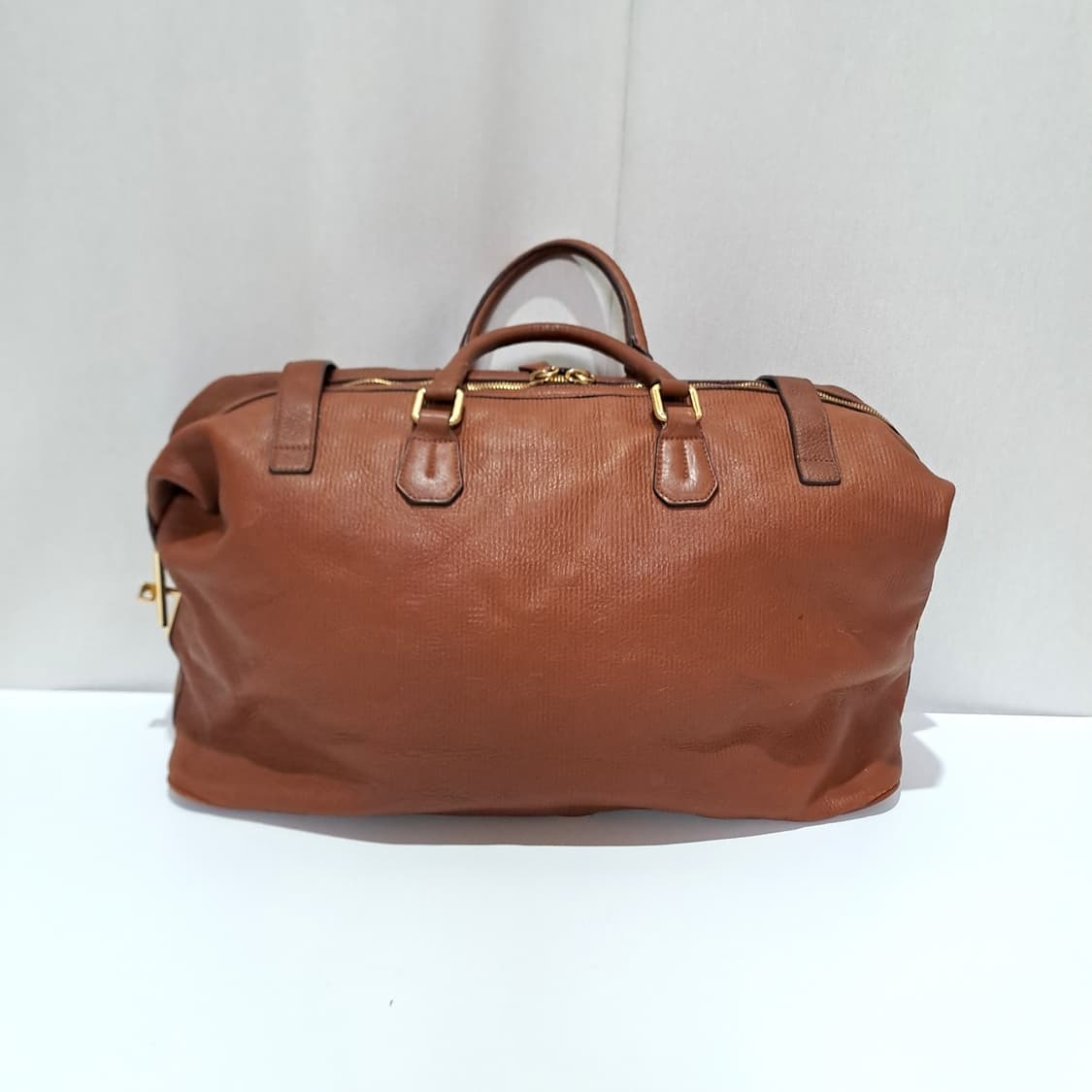 (택포) 한섬 타임옴므 브라운 가죽 보스턴백 B652 상품이미지5