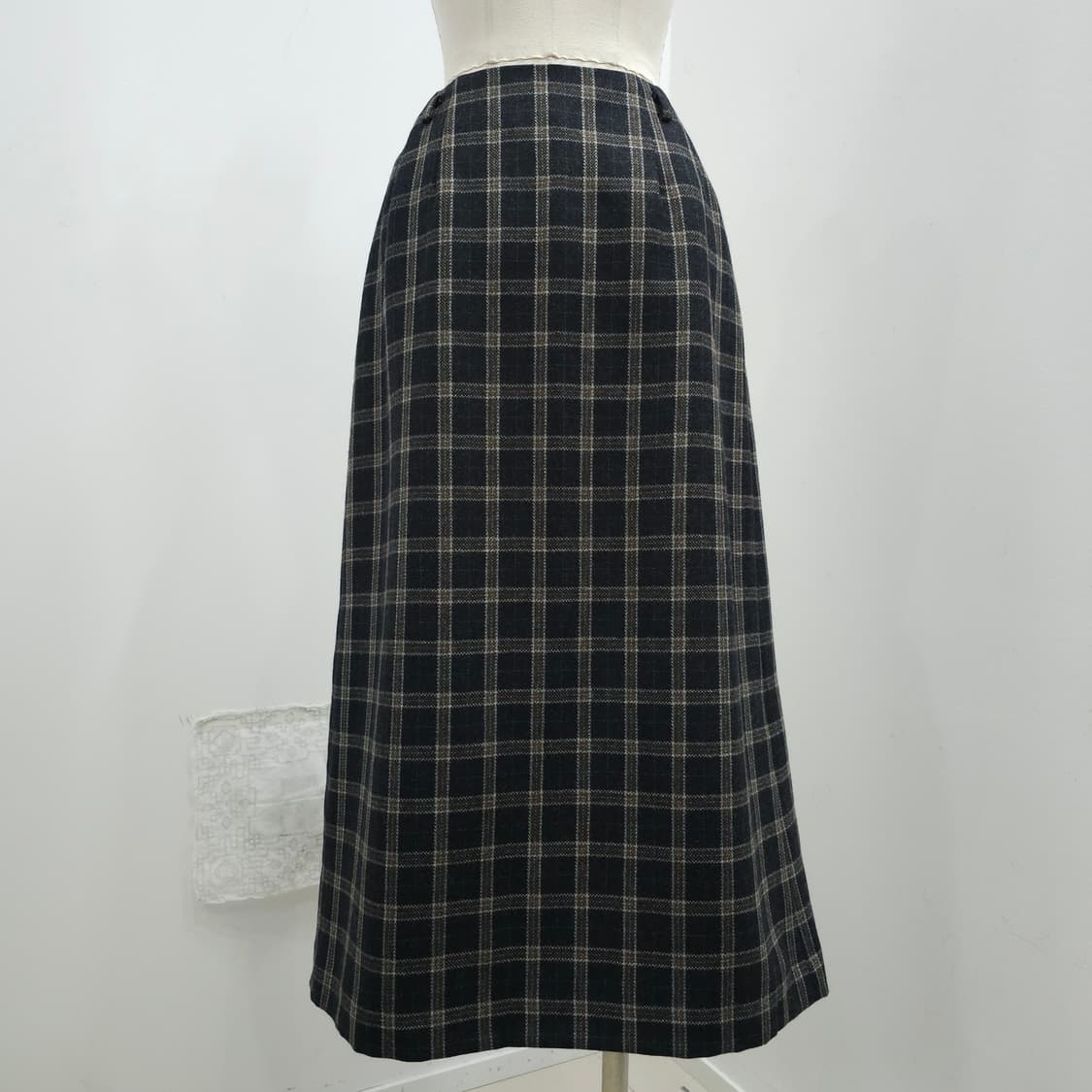 울100 클래식 체크 랩스타일 롱스커트 상품이미지2